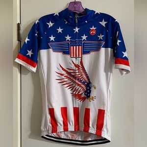 Bike shirt, red, white, and blue large no tags